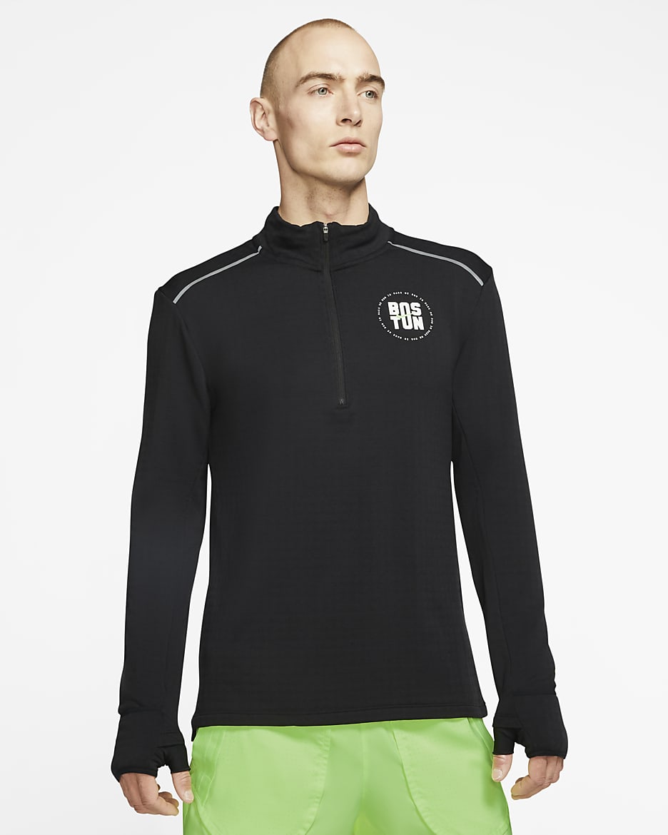 Nike Sphere Element Boston Men s 1 2 Zip Running Top